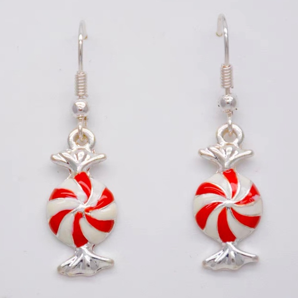 ❣️$25/3❣️ Love Candy Sliver Plated Dangle Earrings - Picture 1 of 8